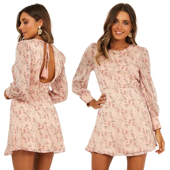 NEW Showpo Picnic Days Dress Blush Floral 2 - Picture 1 of 17